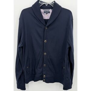 Ted Baker London Cardigan Mens Uk 6 US 2XL Navy Blue Shawl Neck Classic Varsity